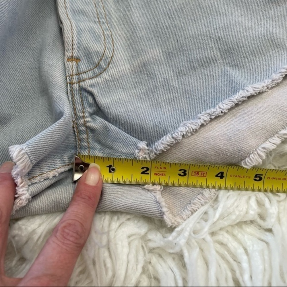 Re/done Levi’s cut off denim jean shirts light wash cotton size 31 - Picture 6 of 11